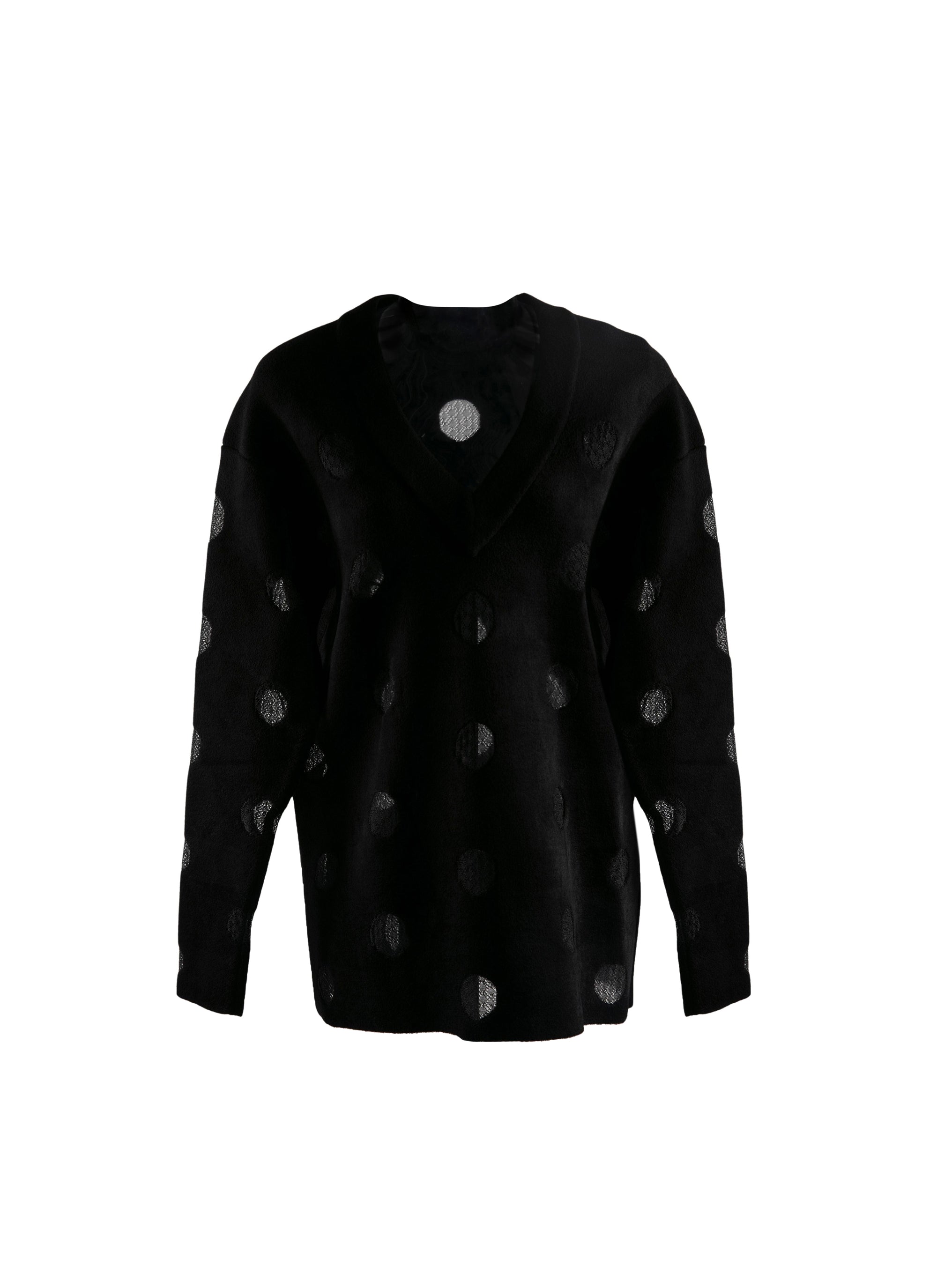 Jumper with geometric motifs - Black intense