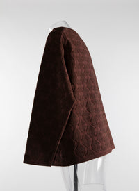 Pull à manches longues et motifs embossés en laine - Rouge & Bordeaux