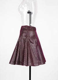 Short skirt in lily velvet - Garnet