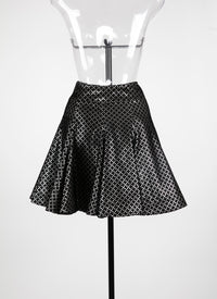 Jupe courte en velours lys - Noir