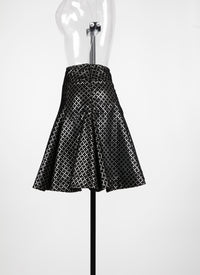 Jupe courte en velours lys - Noir