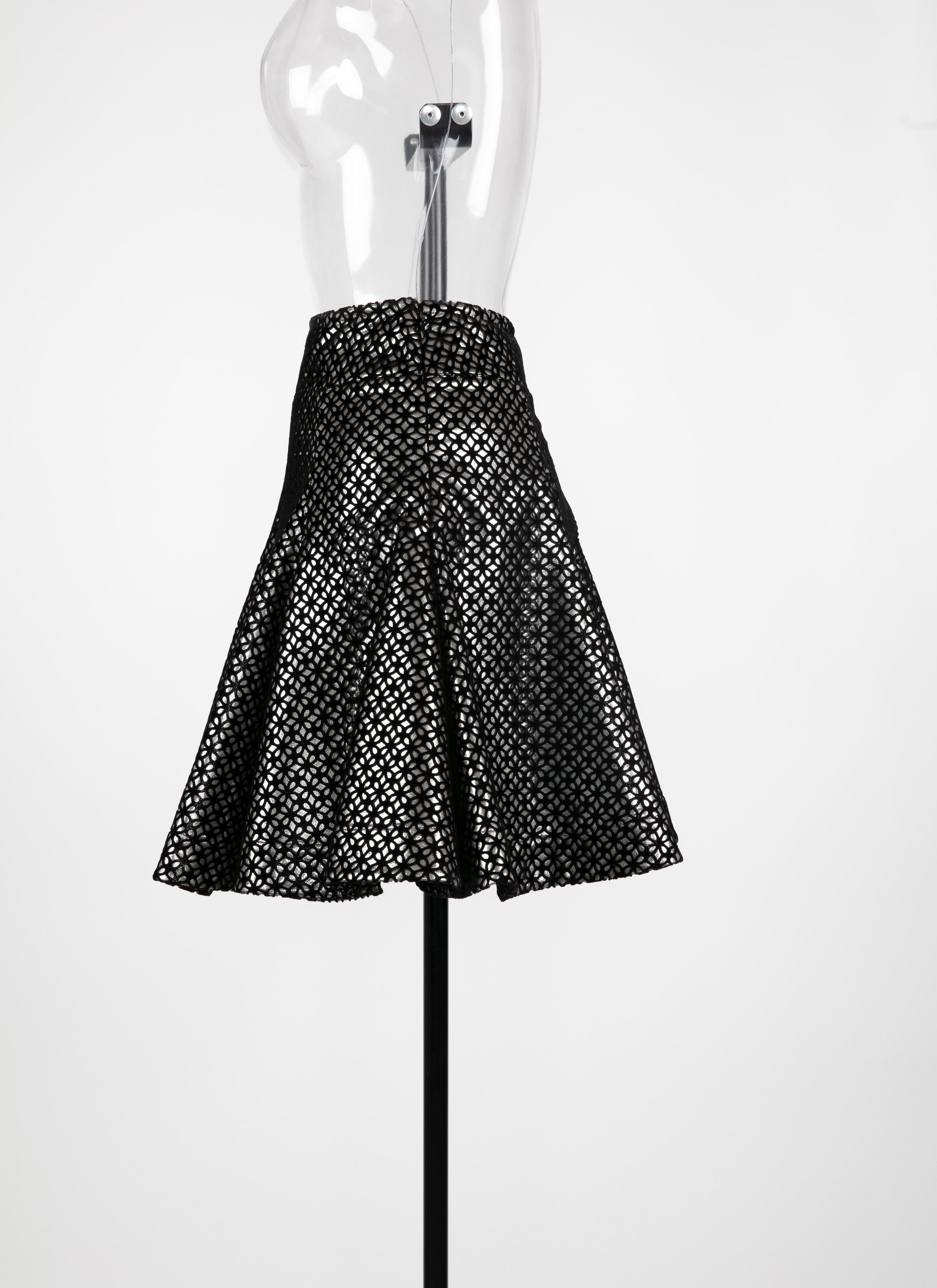 Jupe courte en velours lys - Noir