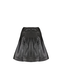 Jupe courte en velours lys - Noir