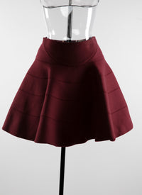 Reversible wool skater skirt - Dark Navy