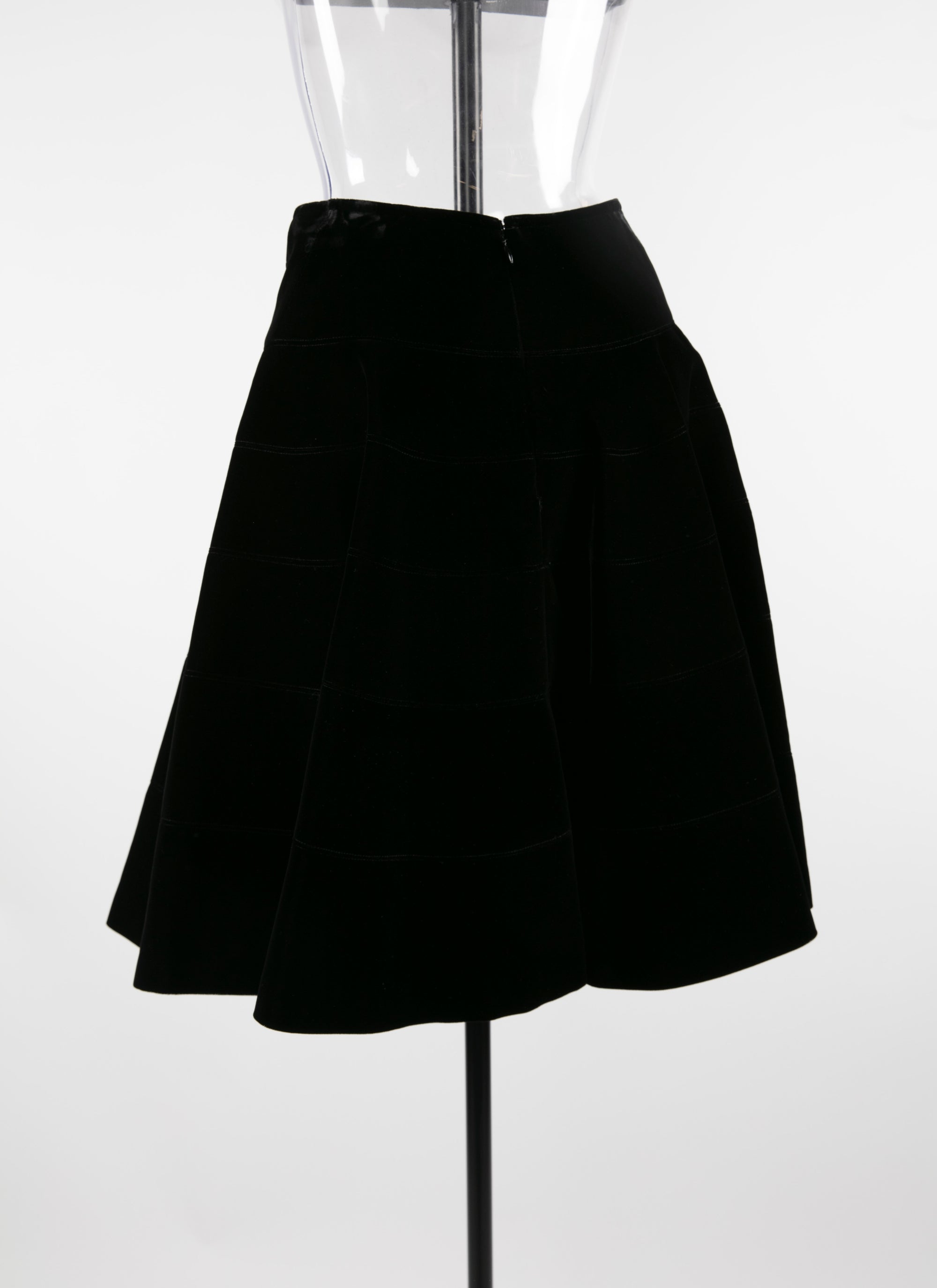 Jupe mi-longue patineuse unie - Noir