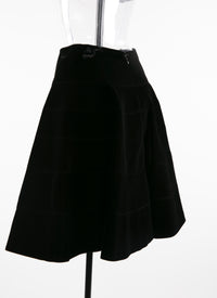 Jupe mi-longue patineuse unie - Noir