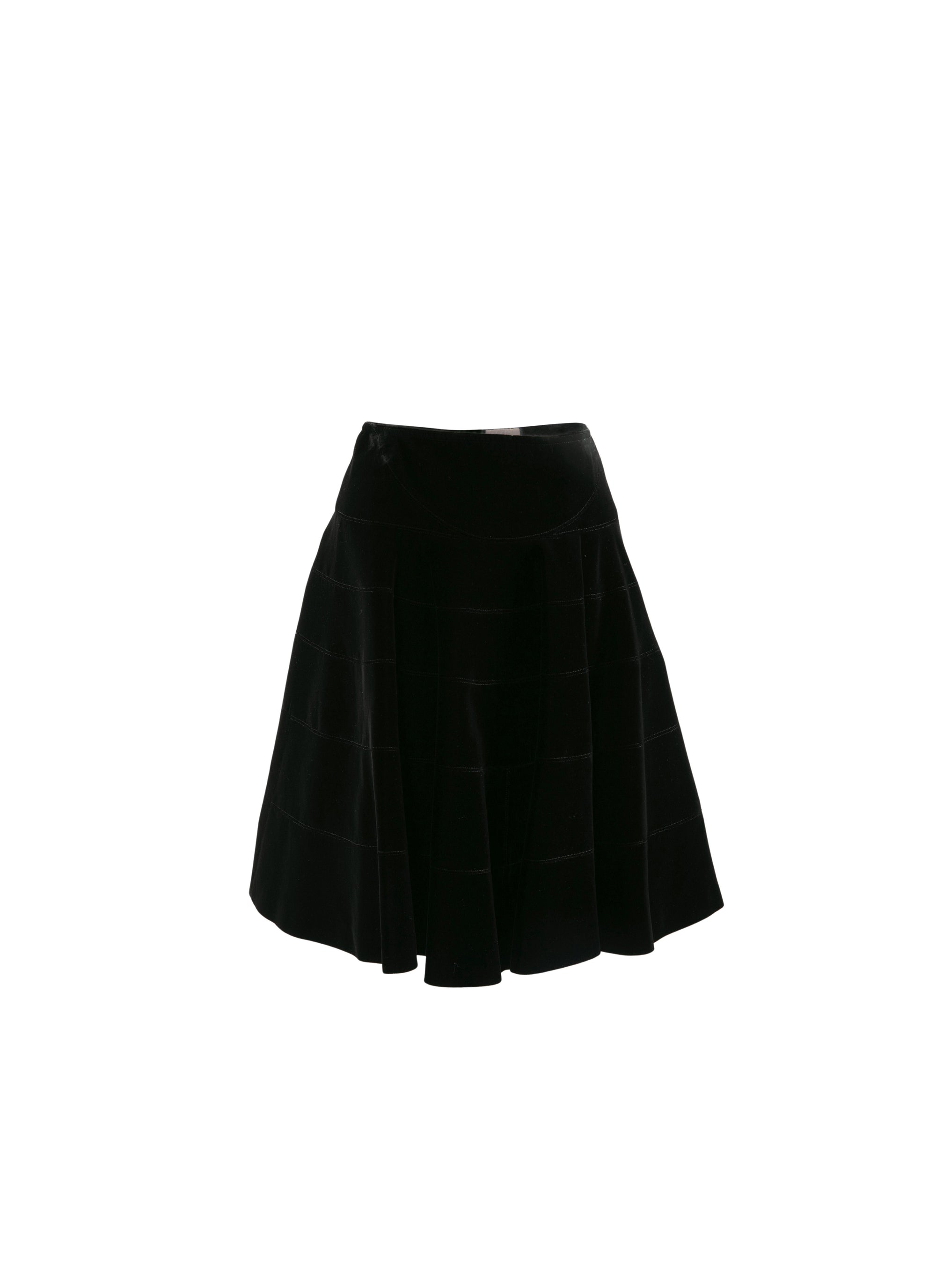 Jupe mi-longue patineuse unie - Noir