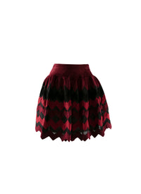 Short skirt in geometric silk - Multicolour