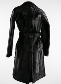 Trench regular en cuir - Noir & Noir