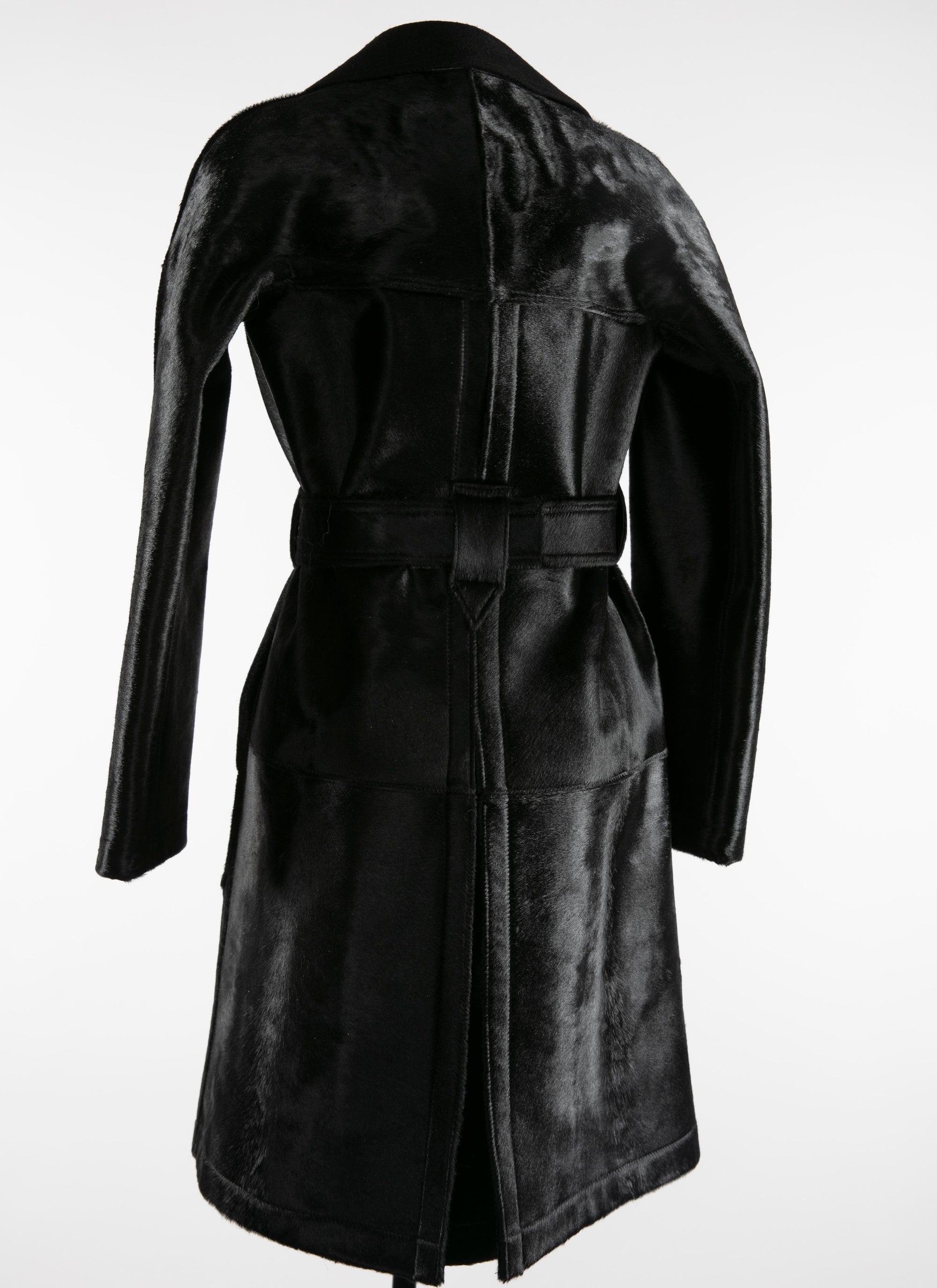 Trench regular en cuir - Noir & Noir