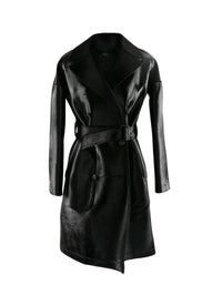 Trench regular en cuir - Noir & Noir