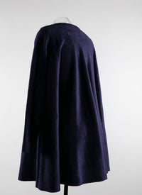 Loose velvet dress with long sleeves - Prussian Blue