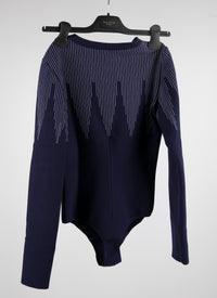 Contemporary geometric bodysuit - Navy & Black
