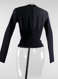 Metropolis long-sleeved wool jumper - Navy & Black