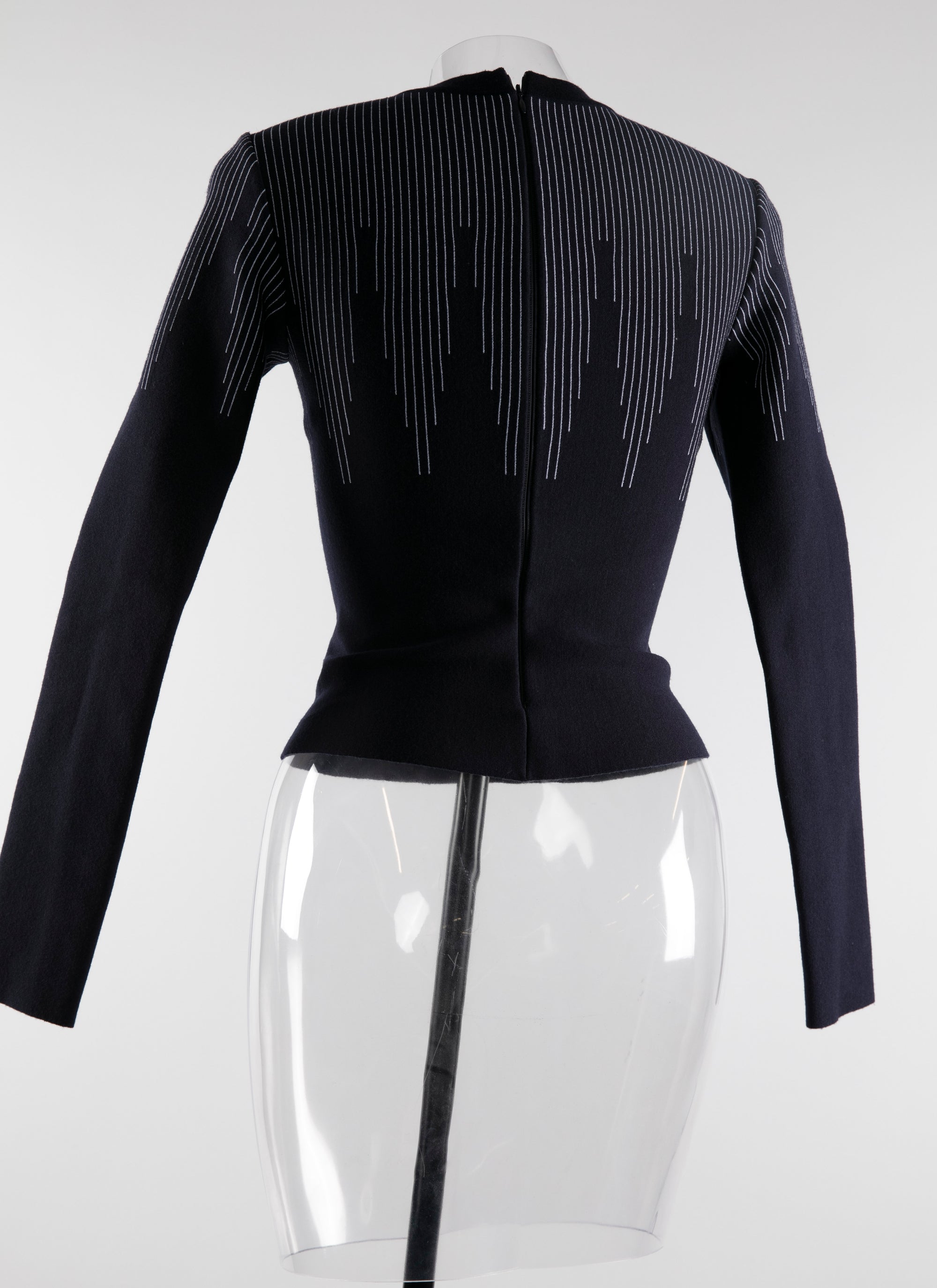 Metropolis long-sleeved wool jumper - Navy & Black