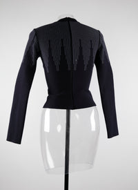 Metropolis long-sleeved wool jumper - Navy & Black