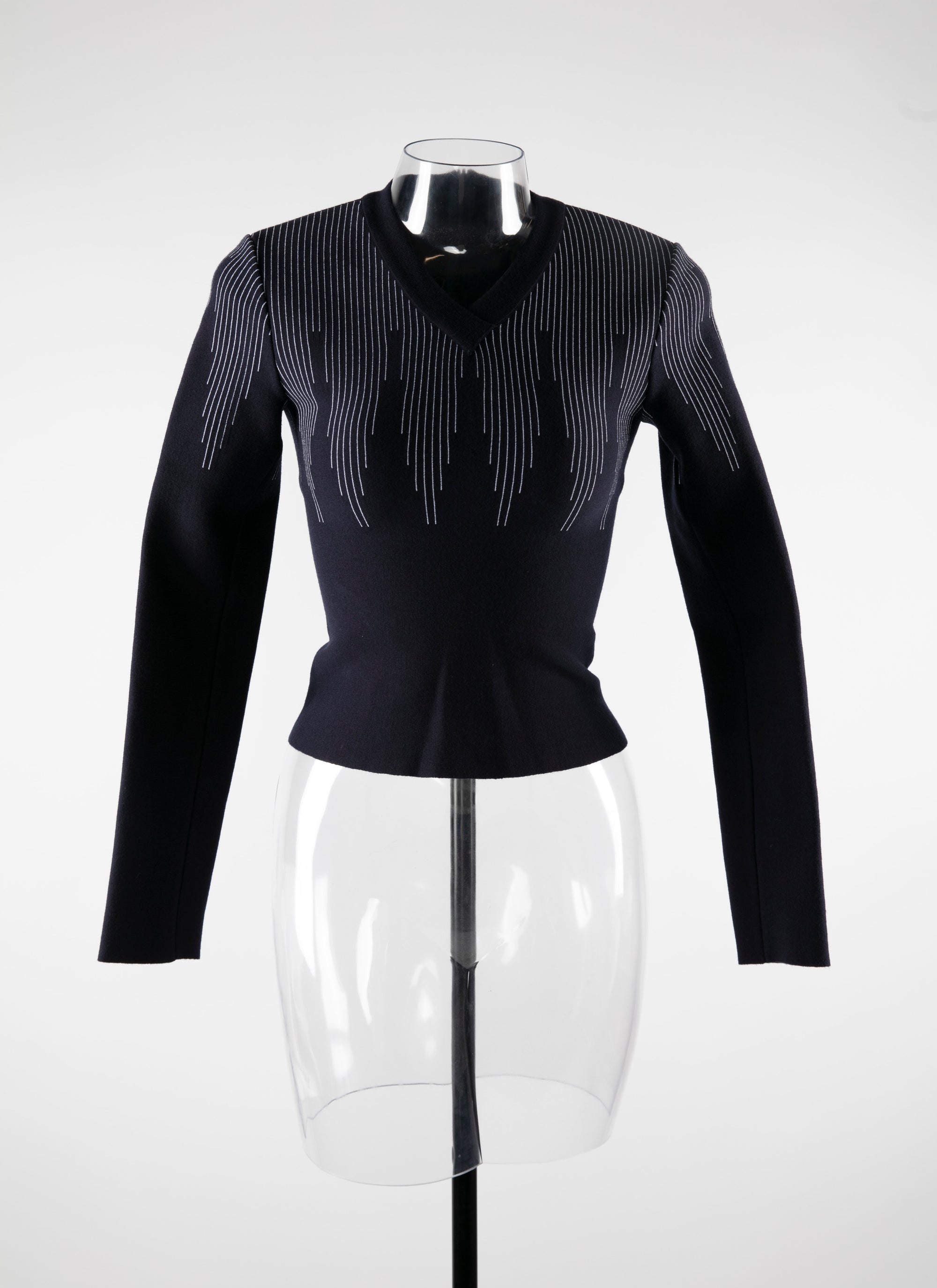 Metropolis long-sleeved wool jumper - Navy & Black