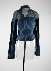 Chemise à manches longues épaules ajourées - Cobalt