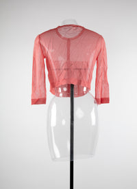 Short 3/4 sleeve sheer shirt - Cobalt
