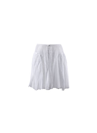 Openwork unlined mini skirt - White