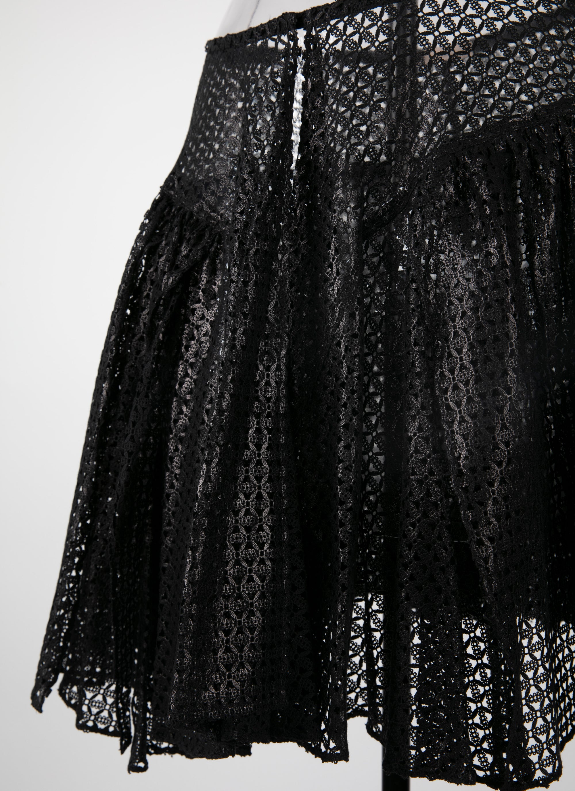 Openwork unlined mini skirt - Black intense