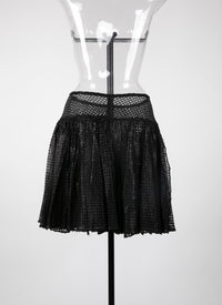 Openwork unlined mini skirt - Black intense