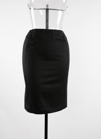 Jupe zippée courte en gabardine - Noir