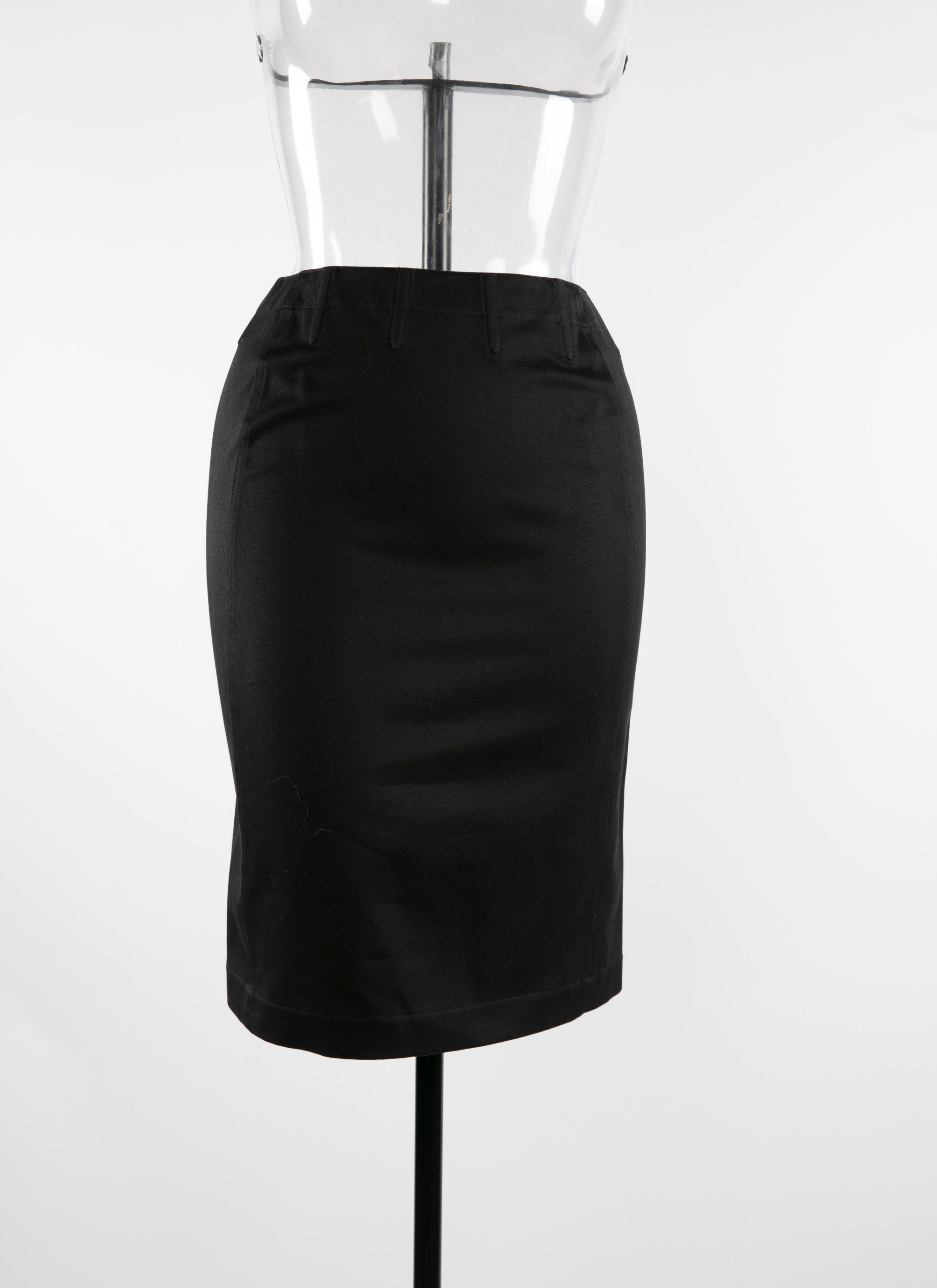 Jupe zippée courte en gabardine - Noir