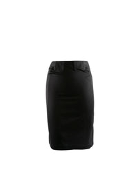 Jupe zippée courte en gabardine - Noir