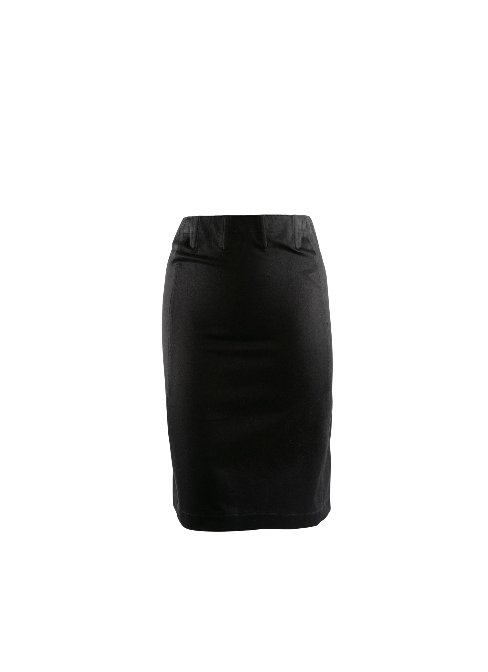 Jupe zippée courte en gabardine - Noir