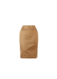 Jupe zippée courte en gabardine - Rose Clair