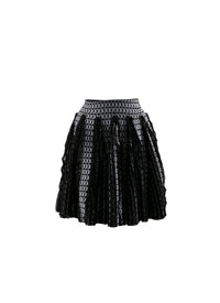 Short skater skirt in geometric pattern - Black & White