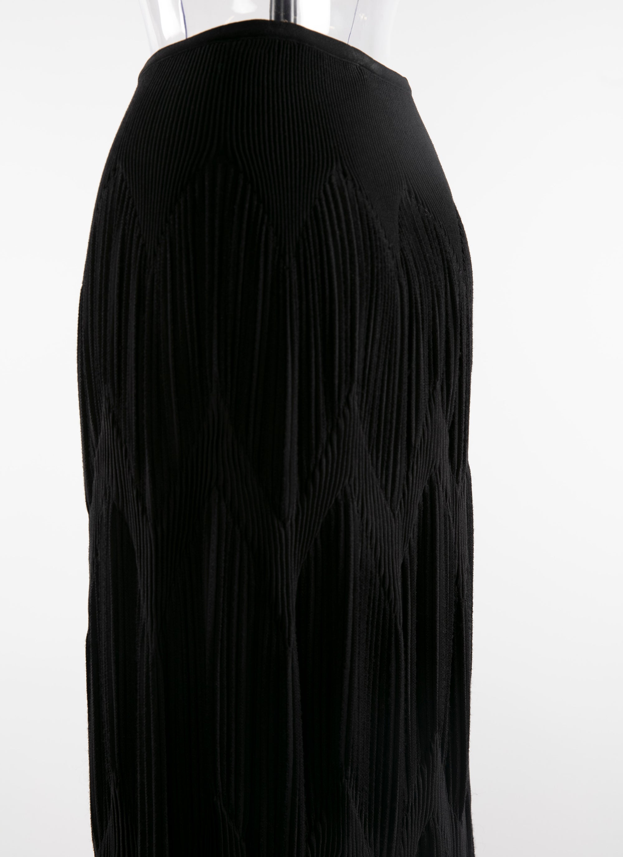 Long fitted skirt with gathers - Black intense