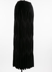Long fitted skirt with gathers - Black intense