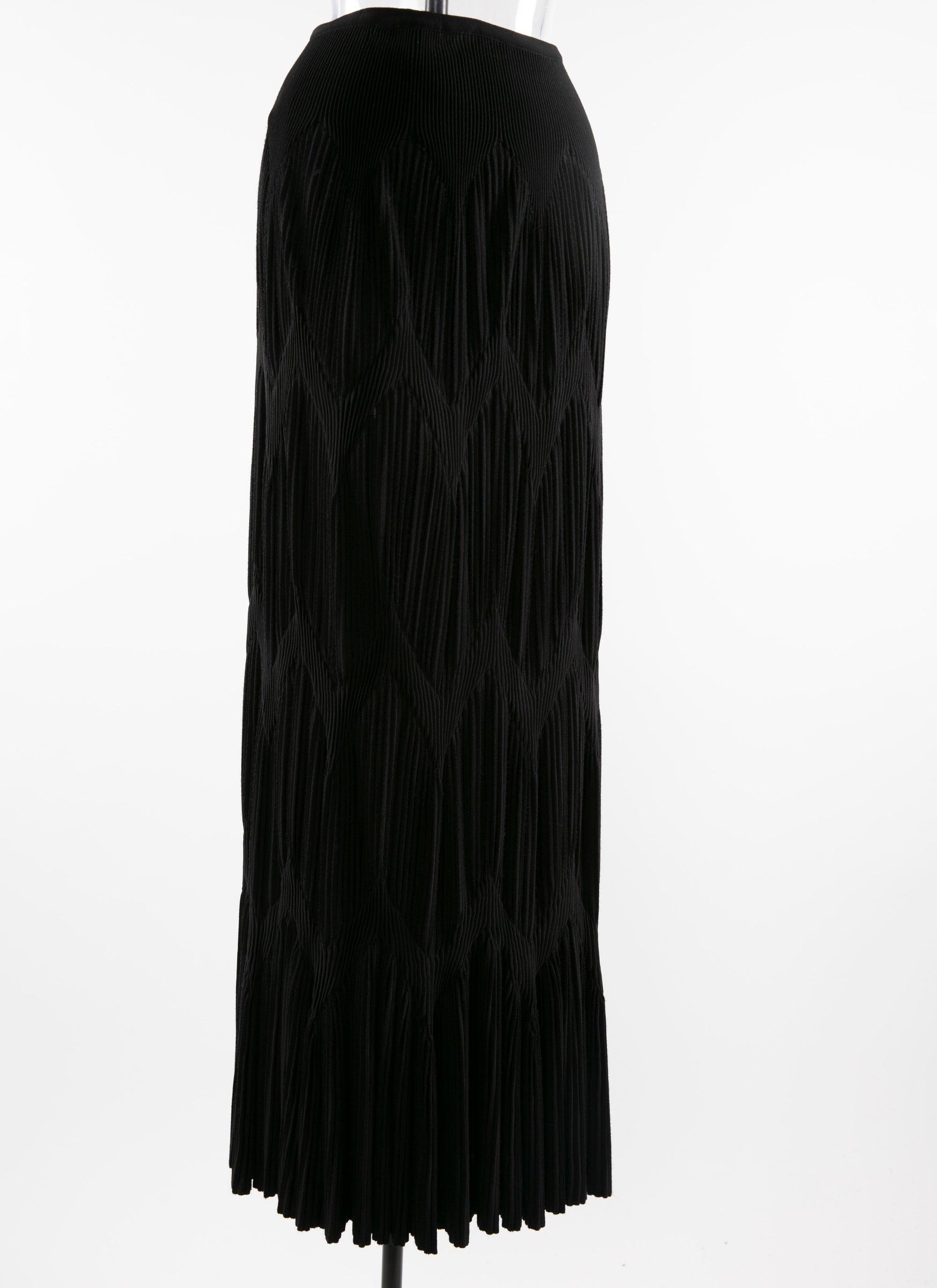 Long fitted skirt with gathers - Black intense
