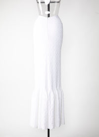 Knitted Damascus skirt - White