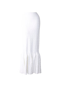 Jupe Damascus en maille - Blanc