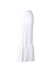 Knitted Damascus skirt - White