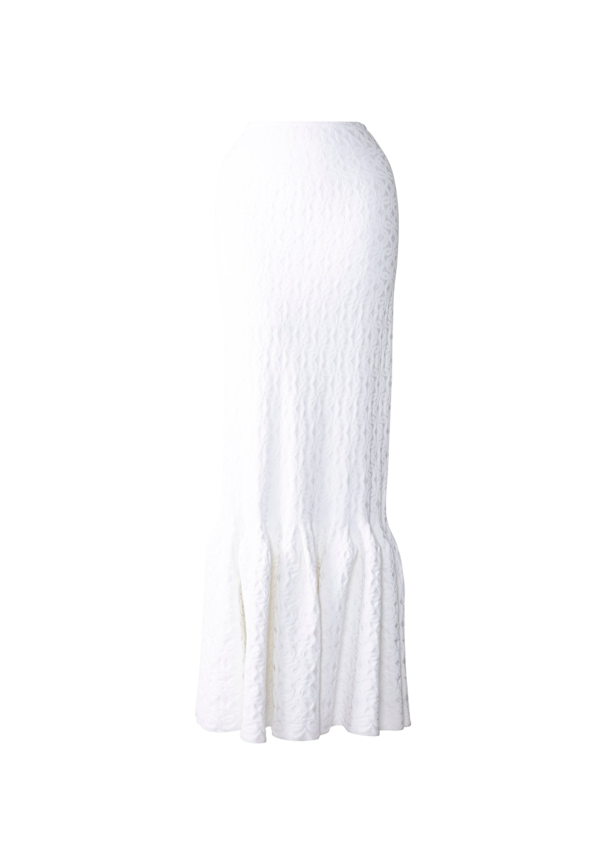 Knitted Damascus skirt - White