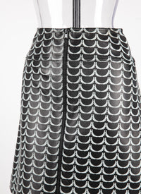 Jupe courte en cuir imprimée bicolore - Noir & Blanc