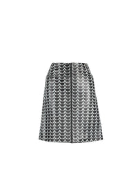 Jupe courte en cuir imprimée bicolore - Noir & Blanc