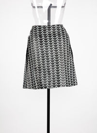 Jupe courte en cuir imprimée bicolore - Noir & Blanc