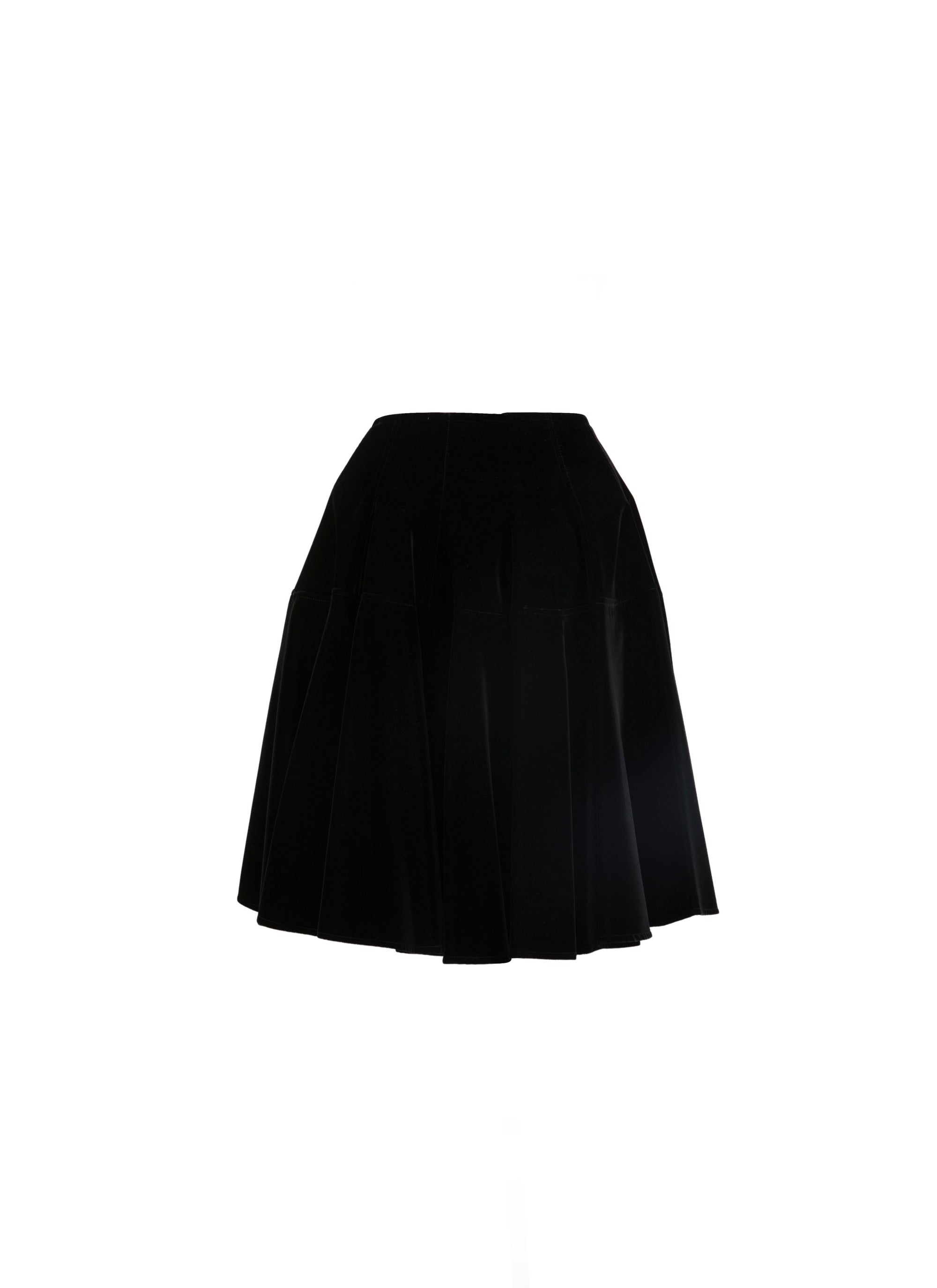 Short skirt in velvet - Black
