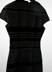 Robe à manches courtes à imprimé géométrique - Noir & Blanc