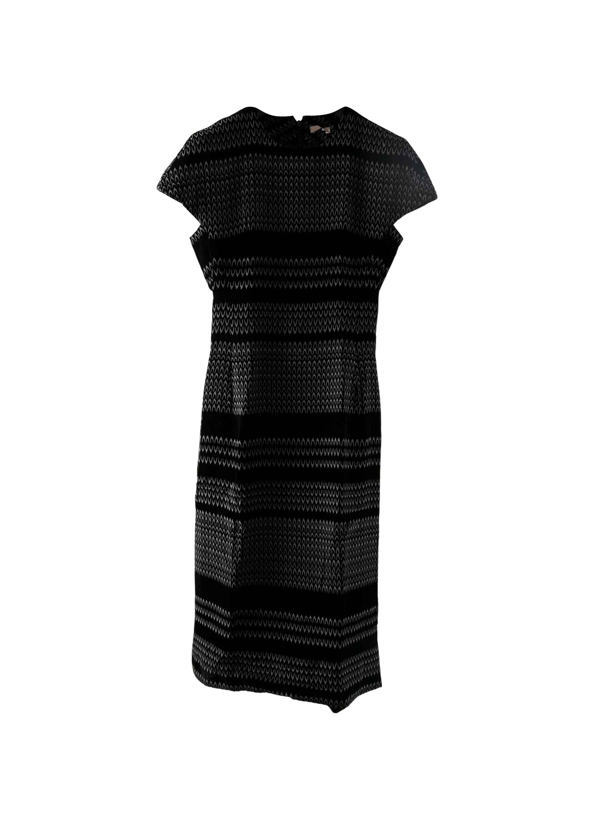 Robe à manches courtes à imprimé géométrique - Noir & Blanc