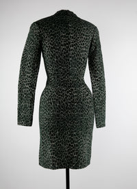 Printed short dress - Green & White