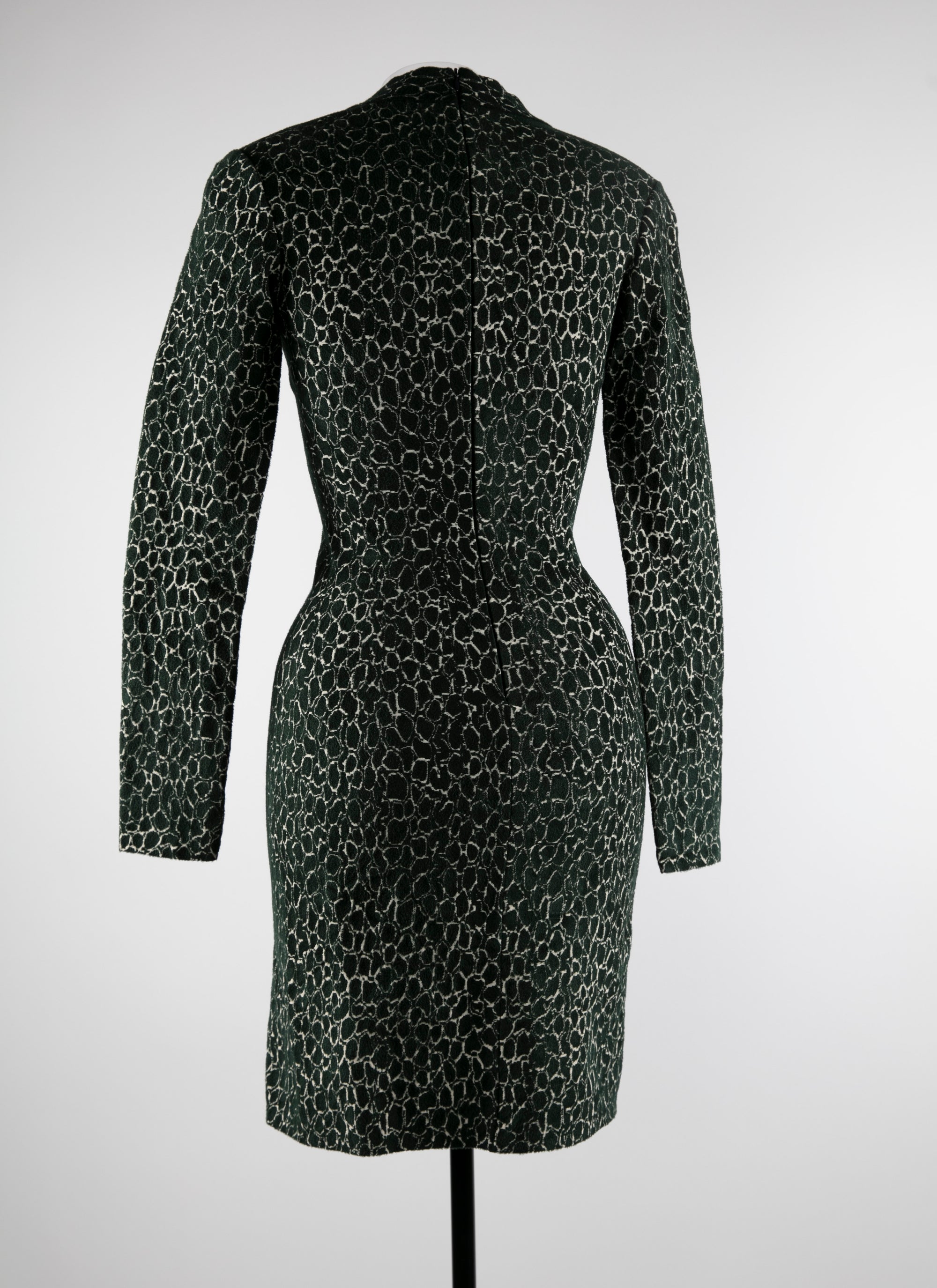 Printed short dress - Green & White