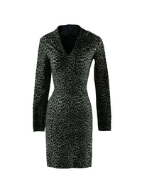 Printed short dress - Green & White