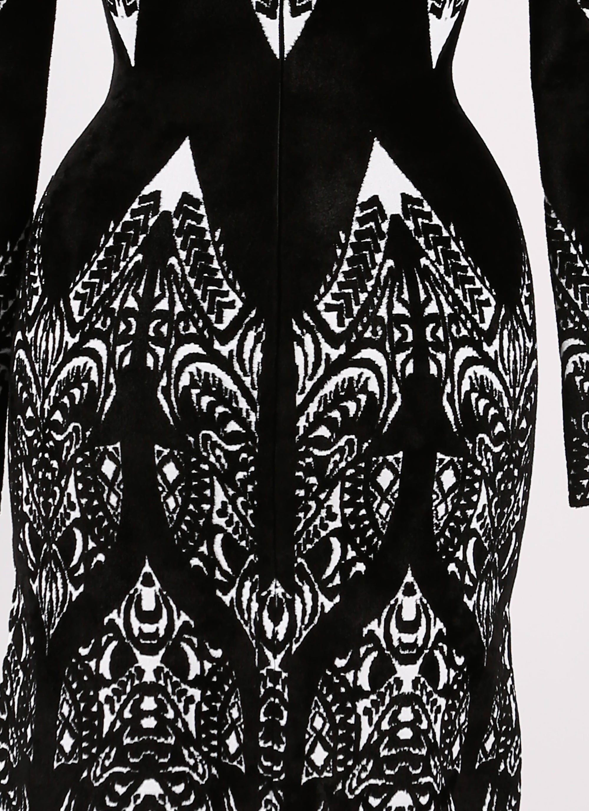 Tatoo knitted long sleeve dress - Black & Forest