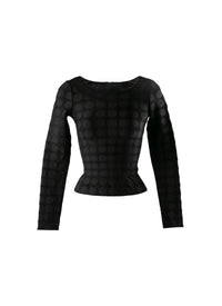 Long-sleeved round jumper - Black & Black